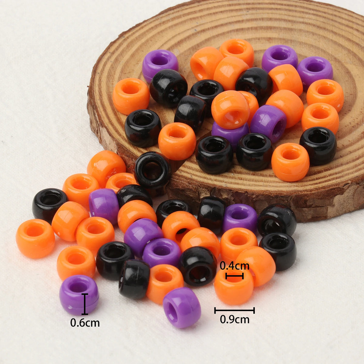 Acrylic Beads Clear Large-Hole Pony Craft Spacers for DIY Jewelry Making