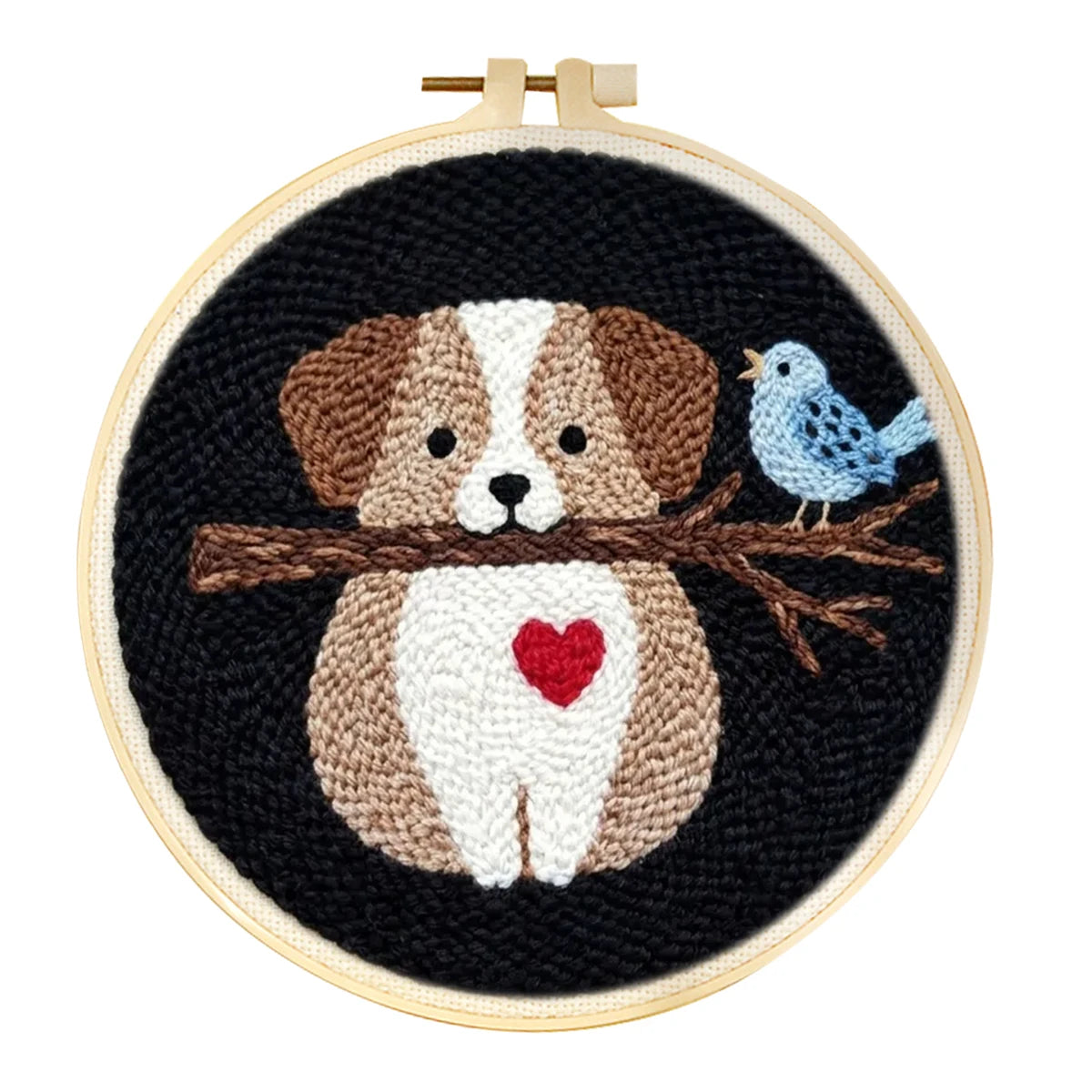 Punch Needle Kit, Cartoon Animals with Hoop for Beginner Yarn Crafts