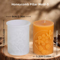3D Honeycomb Pillar Candle Silicone Mold DIY Embossed Bee and Flower Honeycomb Cylinder Aromatherapy Candle Plaster Mold Decor