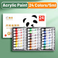 Acrylic Paint Set 5ml Tubes — 12 or 24 Colors, Water-Proof Pigments