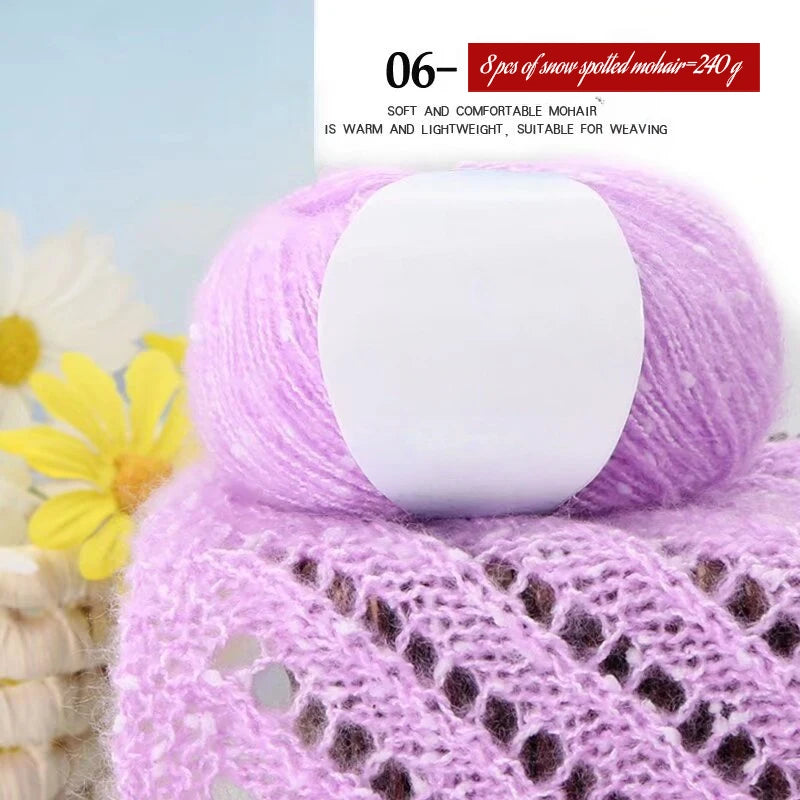 Yarn, Snow-Dot Effect for Knitting Sweaters, Shawls, Headbands & Hats