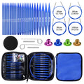 Knitting Needles, Interchangeable Circular Set with Blue Storage Bag