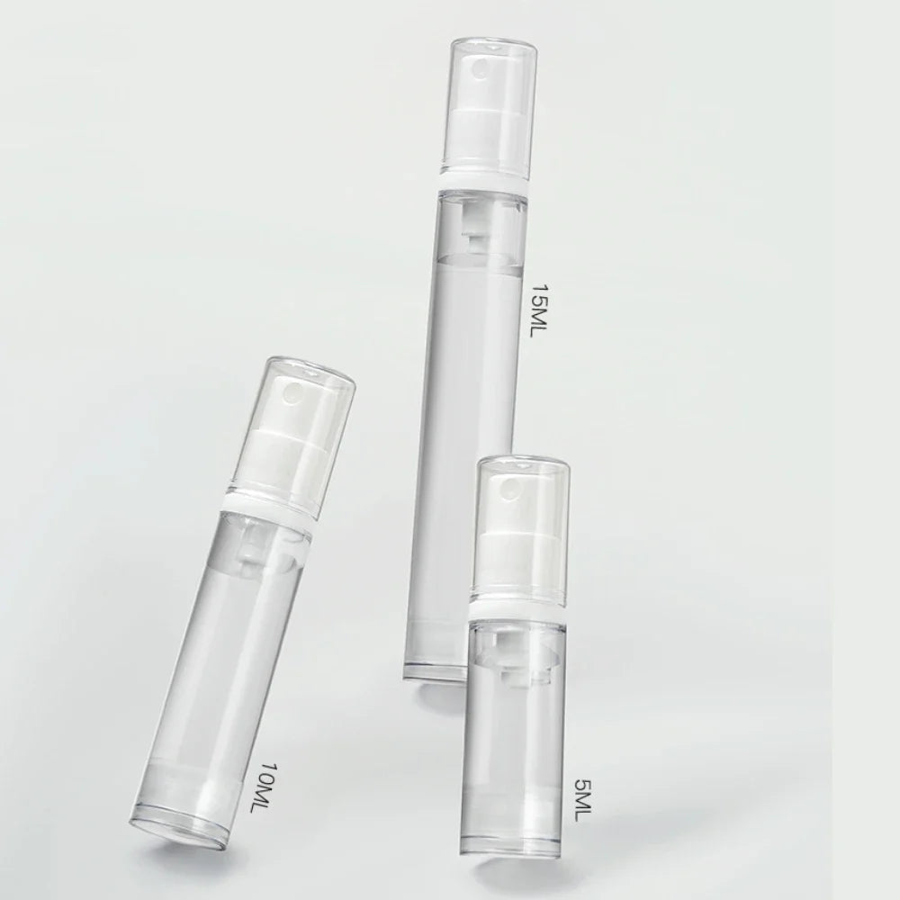 Airless Pump and Spray Bottle Set Empty Clear Travel Cosmetic Containers