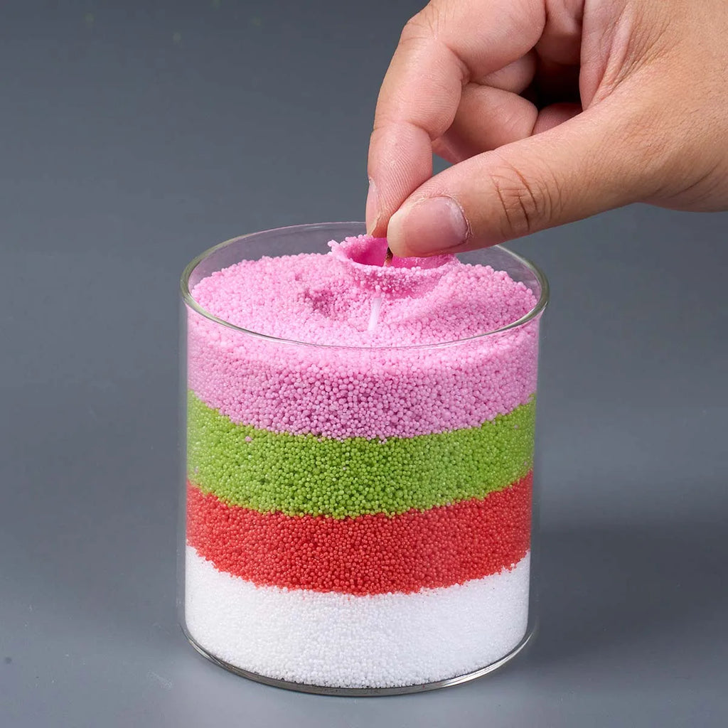 100G Color Sand Wax Ice Flower Wax DIY Candle Making Accessories Supplies Snowflake Wax Candle Landscape Painting Sand Cup