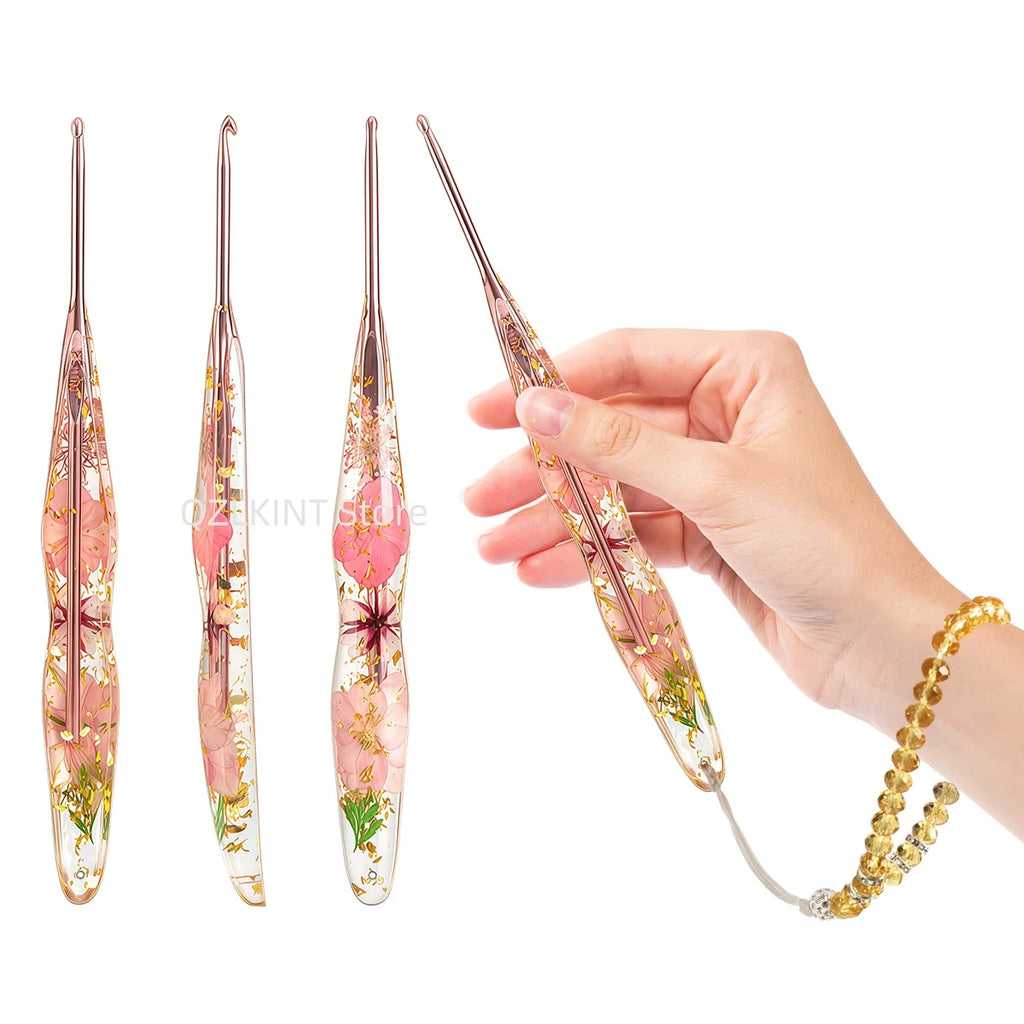 Crochet Hooks, Resin Handles for Handmade Knitting & Crochet Projects