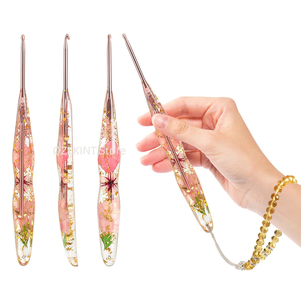 Crochet Hooks, Resin Handles for Handmade Knitting & Crochet Projects