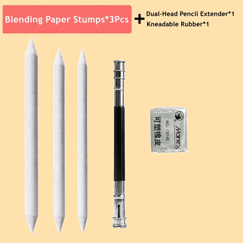Blending Stumps & Tortillons Set — Art Burnishers for Charcoal, Graphite & Pastel