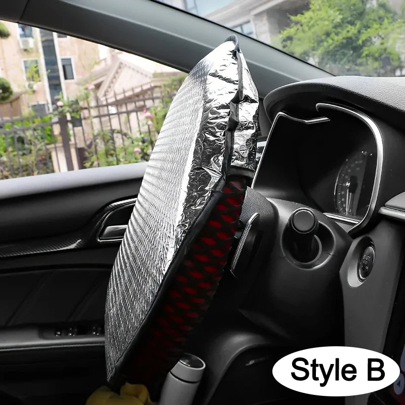 Car Steering Wheel Sun Shade Steering Wheel Cover Anti-Slip Comfort