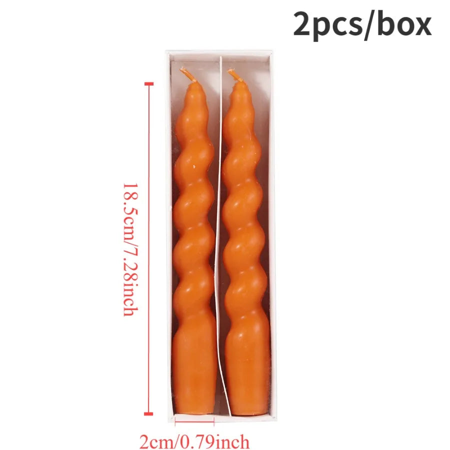 2pcs Ins Style Spiral Long Rod Candle Scented Candle Aromatherapy Soy Wax Candles Wedding Birthday Candle Party Home Decoration