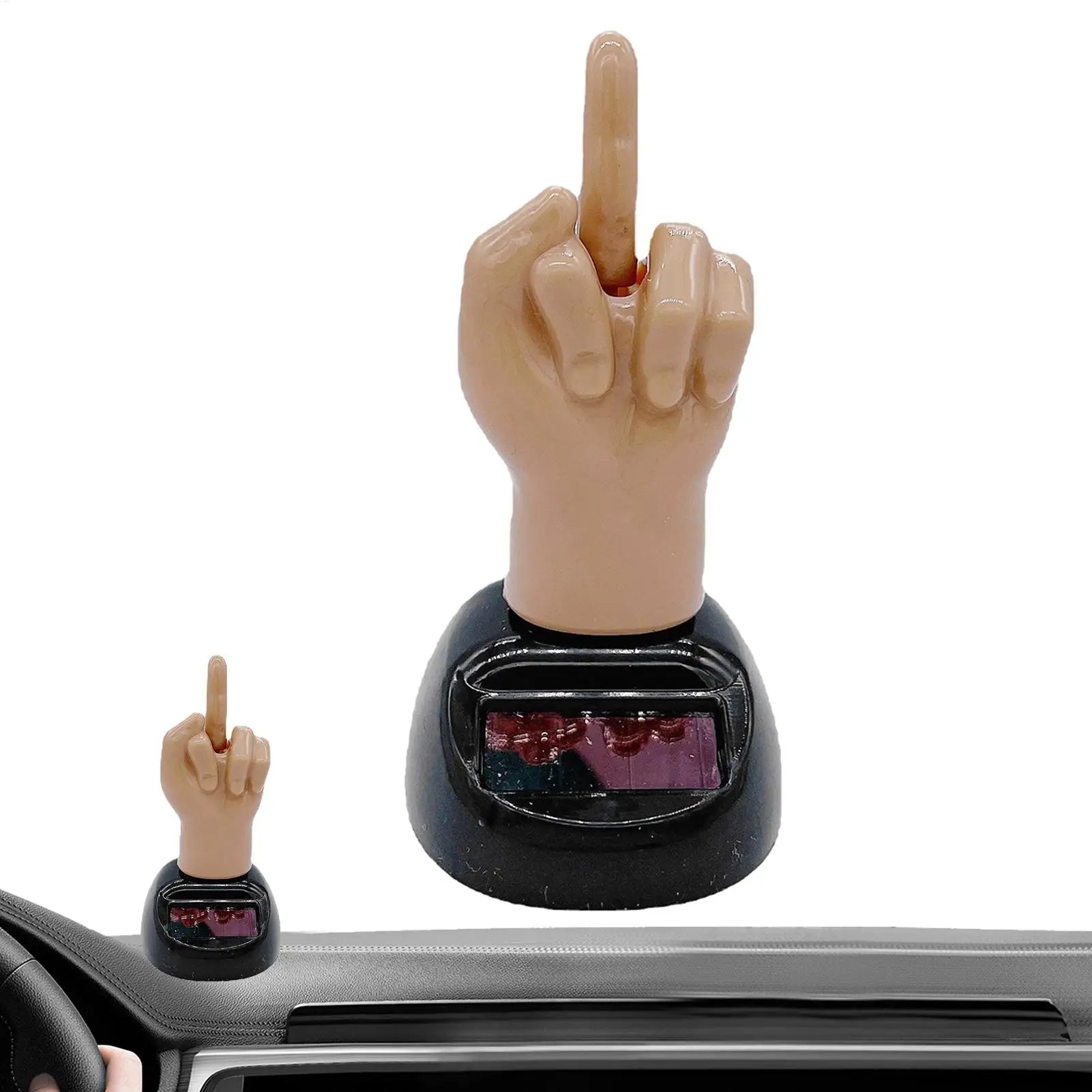 Creative Finger Solar Powered Shaking Car Dashboard Ornament Decoration