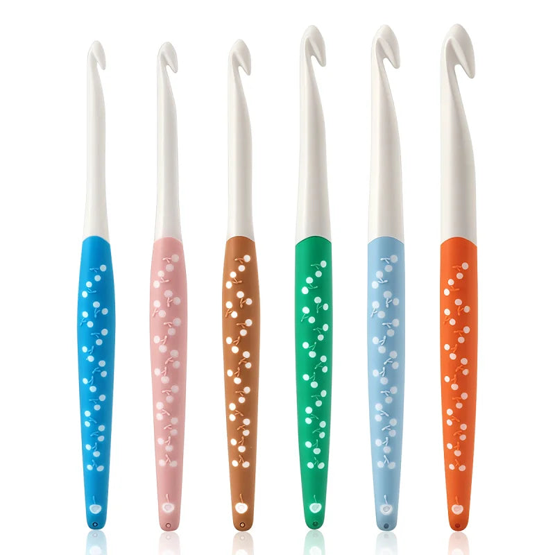 Crochet Hooks, Cherry Pattern Soft Handles for Handmade Yarn Projects