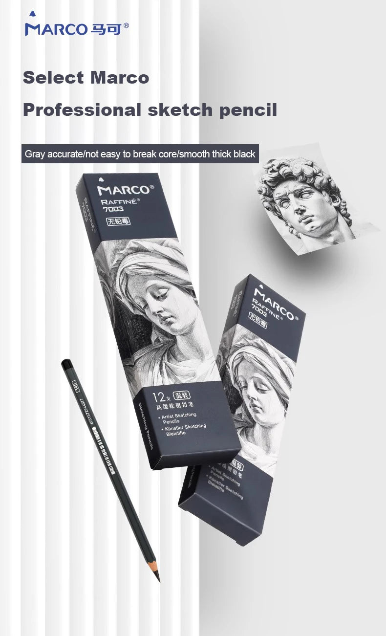 Graphite & Charcoal Sketch Pencil Set — 2H to 14B for Artists & Beginners