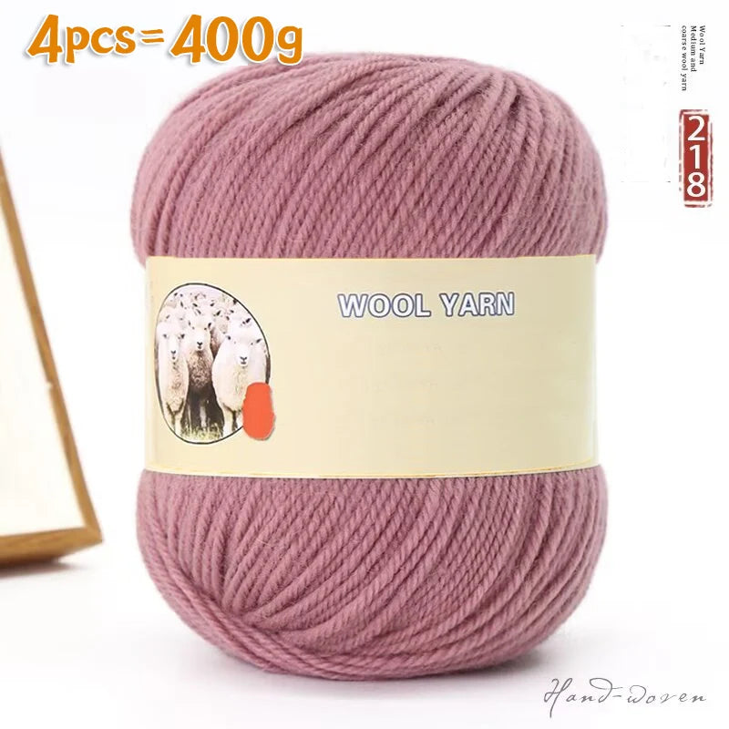 Yarn, Medium-Thick for Hand Knitting Sweaters, Hats, Scarves & Coats