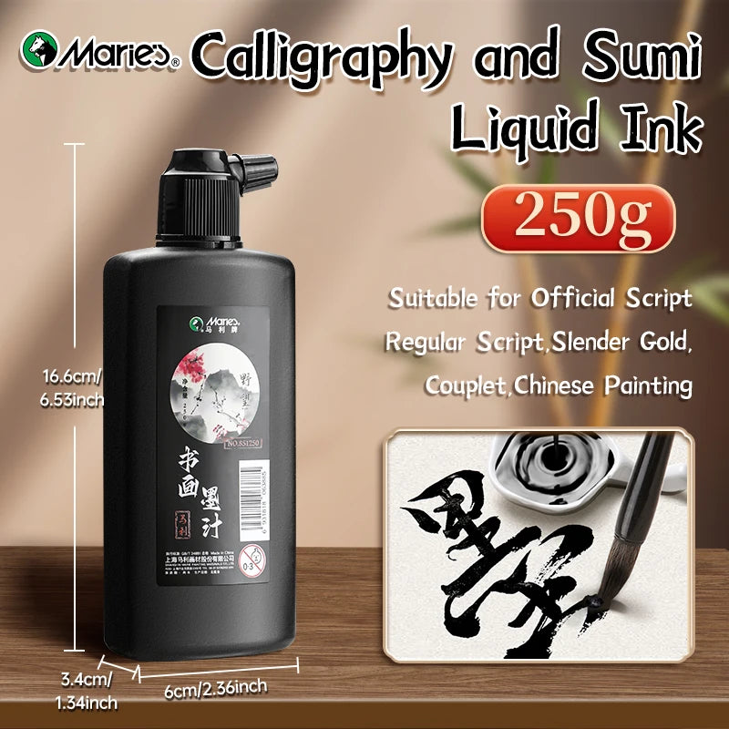 Calligraphy & Sumi Liquid Ink, Marie's — 100g, 250g or 500g Bottle
