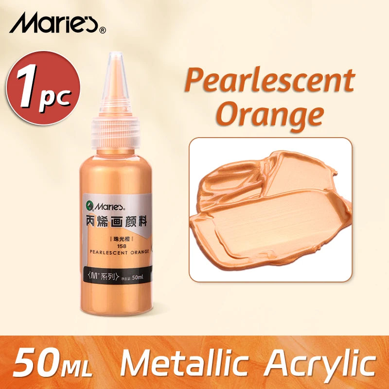 Marie's Metallic Acrylic Paint 50ml — Pearlescent & Shiny Pigments