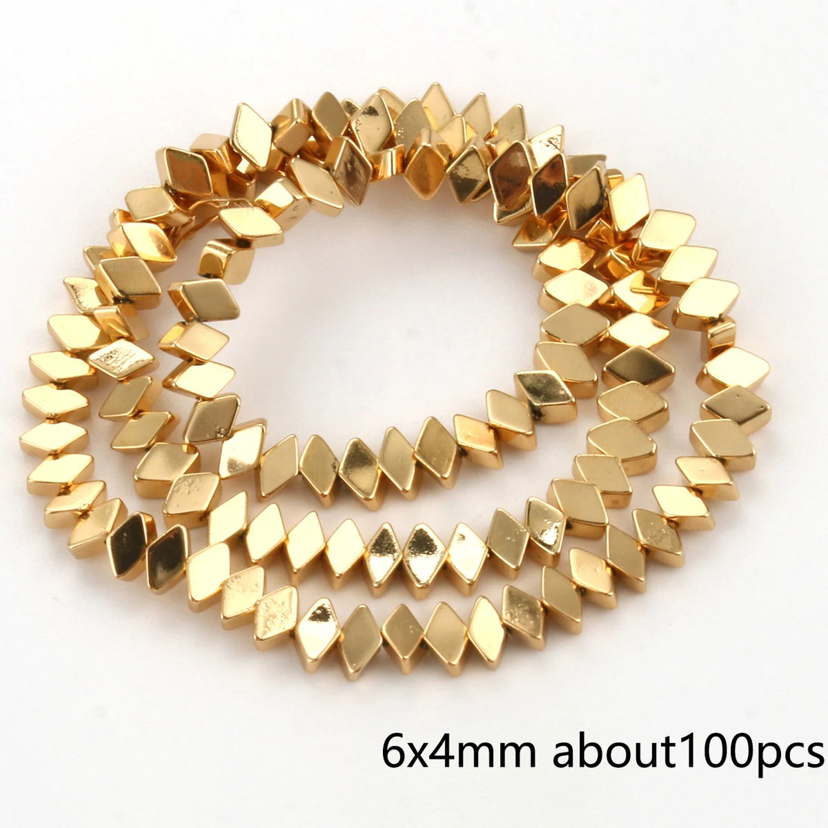Stone Beads Hematite-Style Gold-Tone Mixed Shapes for DIY Jewelry Making