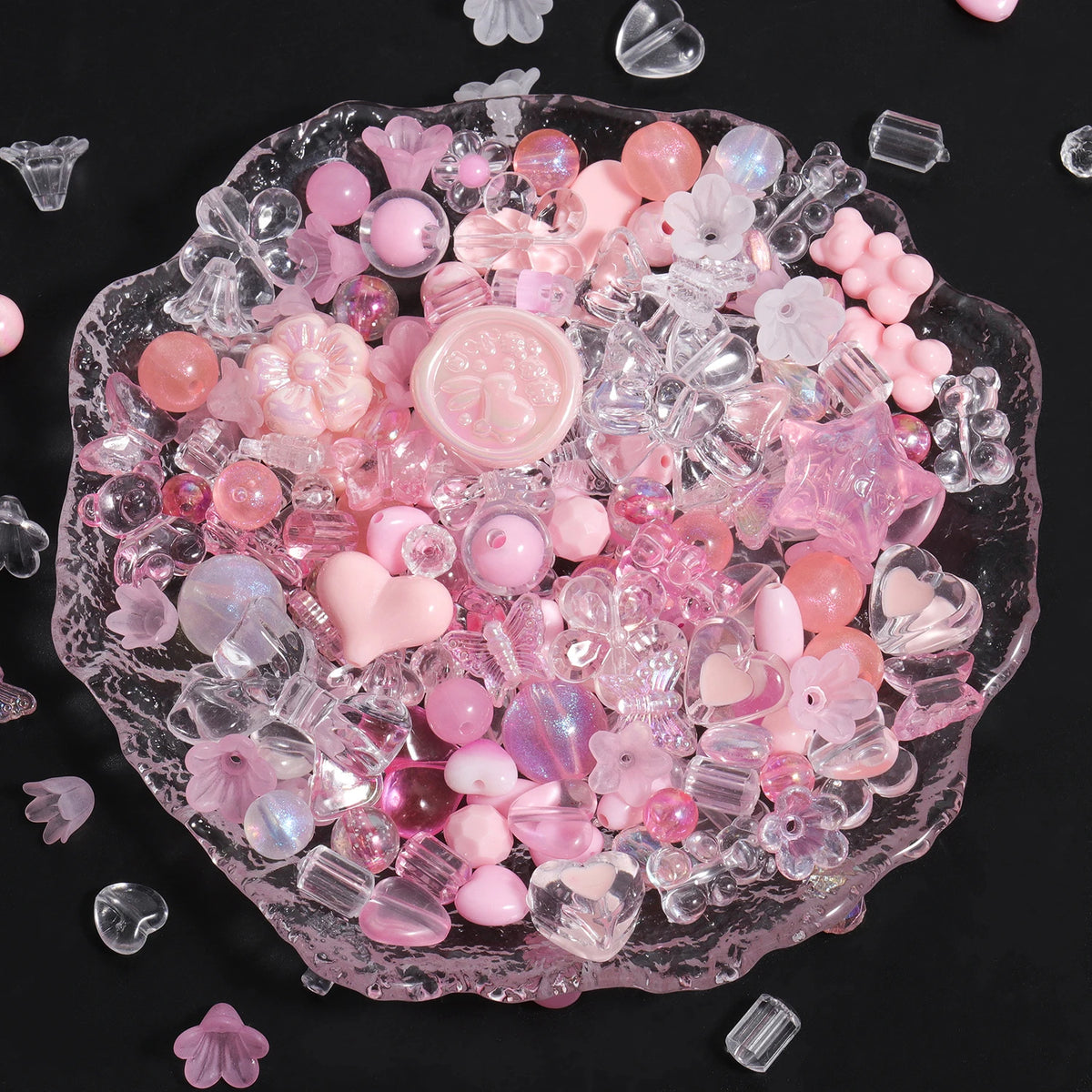 Acrylic Beads Assorted Flower Butterfly Heart Shapes for DIY Jewelry Making