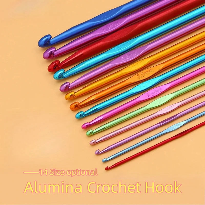 Crochet Hook Set, Colorful Aluminum for Dolls, Sweaters & Handmade Scarves