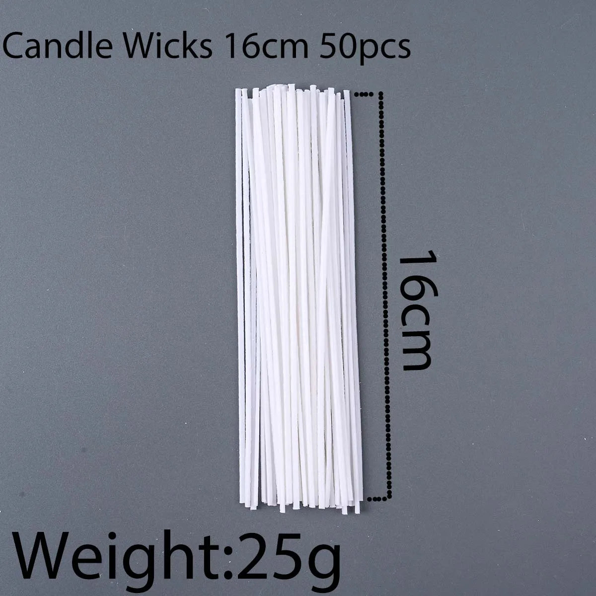 Candle Wicks, Waxed Cotton — 50 Pack, 2 to 8 in (5 to 20cm), Smokeless