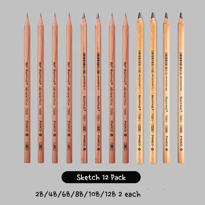 Graphite & Charcoal Sketch Pencils, Borrence — Single Grade & Mixed Packs