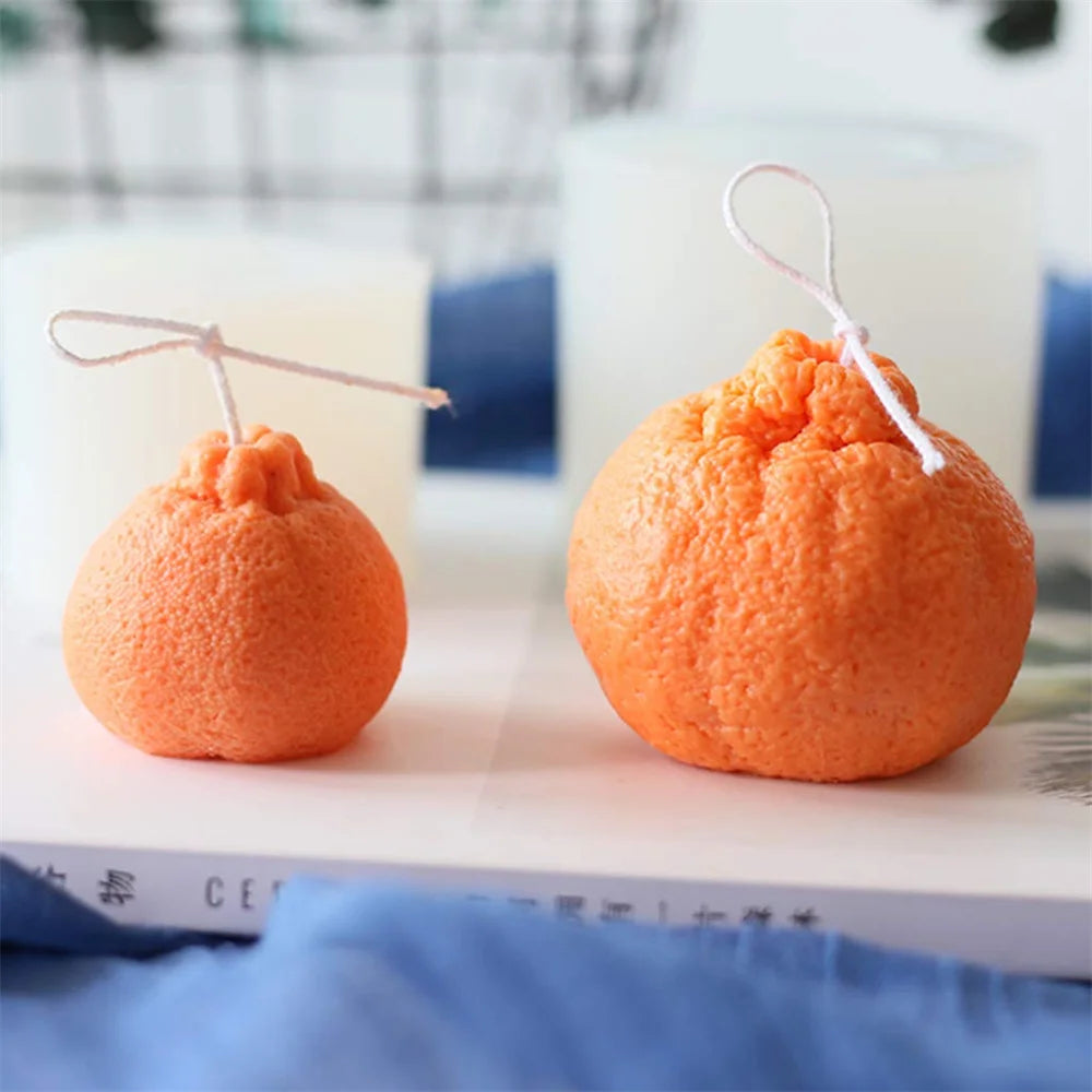 Orange Fruit Candle Mold DIY Strawberry Cake Decor Mold 3D Pumpkin Lemon Scented Candle Plaster Mold Soap Making Home Decor Gift