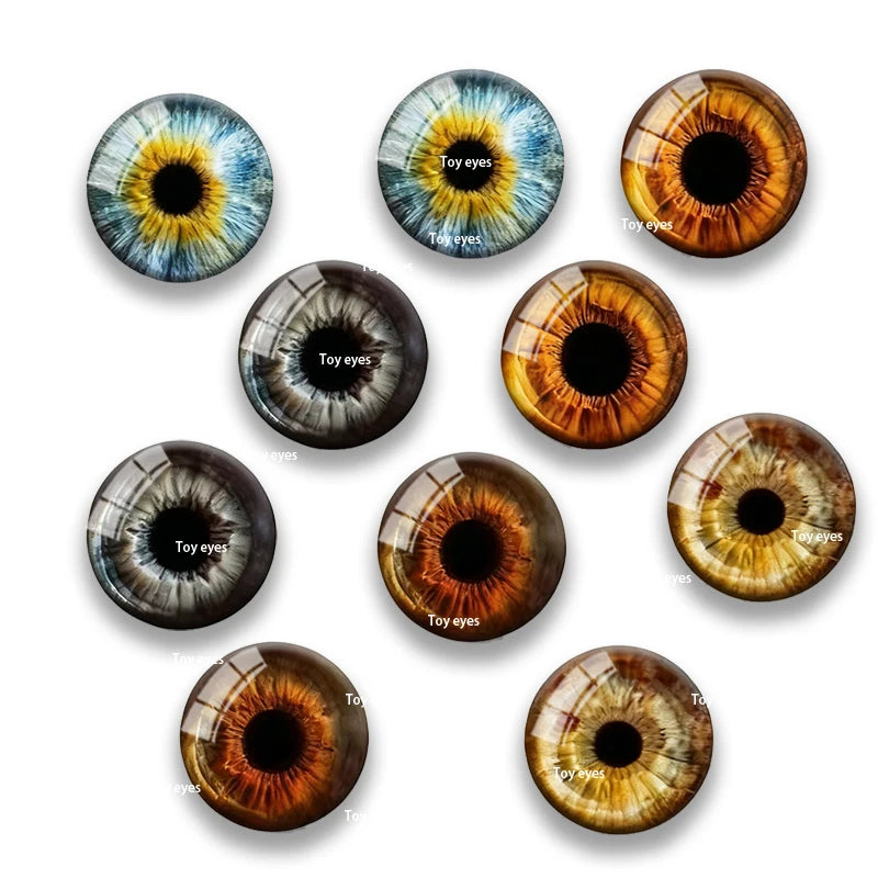 10PCS Realistic Glass Toy Eyes Doll Making Safety Eyes Craft Supply