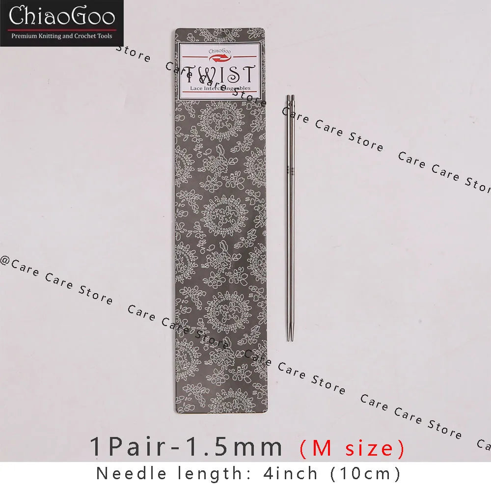 Knitting Needle Tips, ChiaoGoo TWIST Stainless Steel Interchangeable Pair
