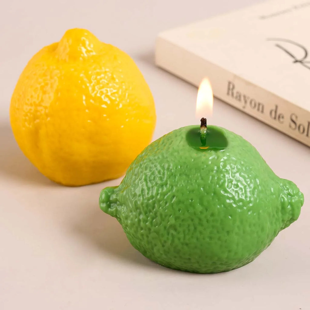3D Simulation Lemon Silicone Candle Mold DIY Fruit Ornament Craft Gifts Making Soap Plaster Resin Casting Molds Home Decor
