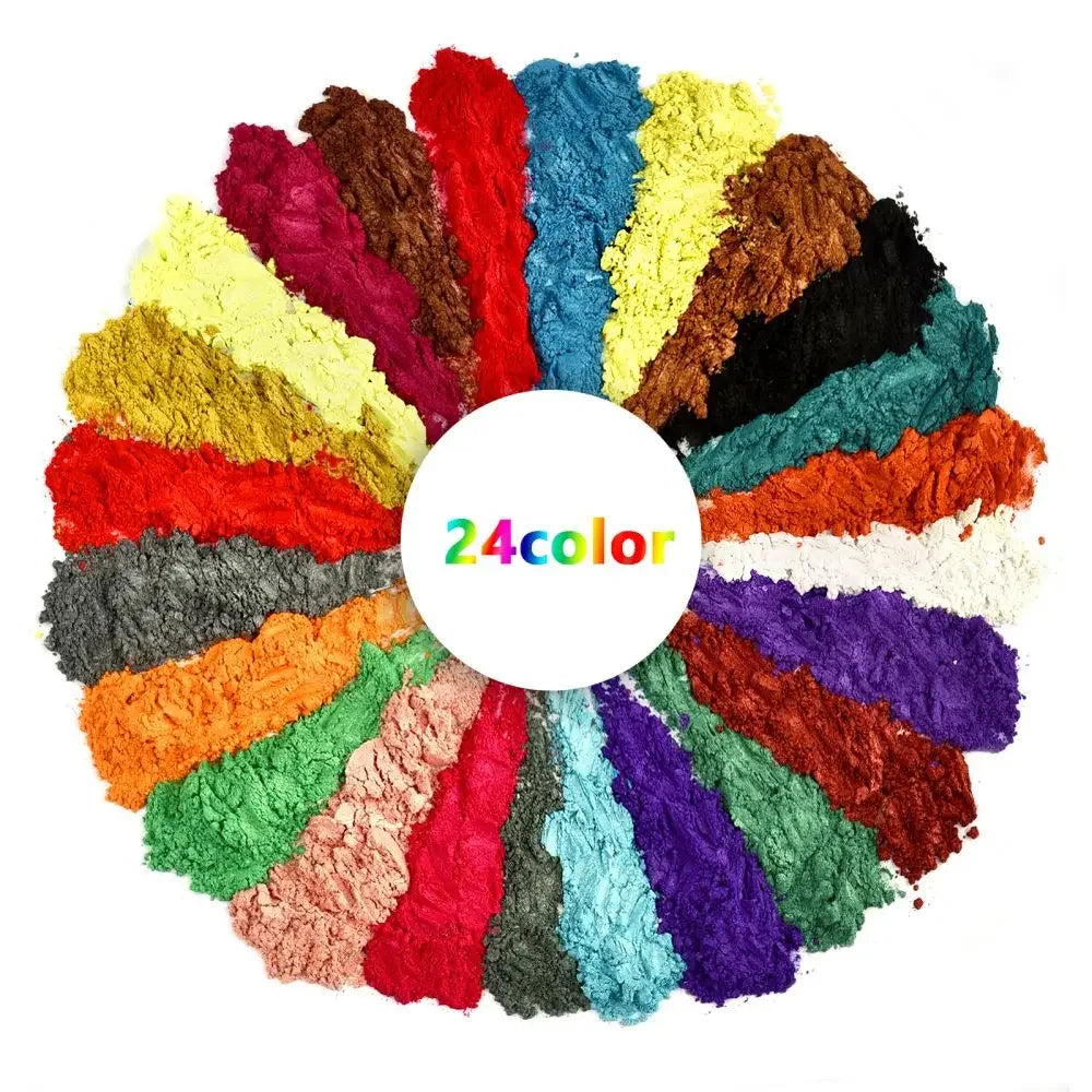 Pearlescent Mica Pearl Powder 10g — 24 Colors for Resin, Candles & Crafts