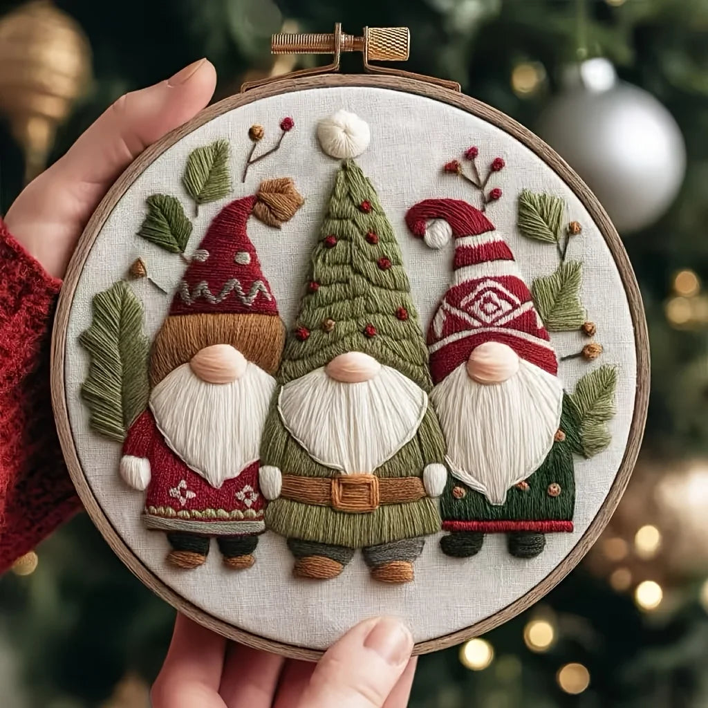 Christmas pattern hand-embroidery DIY material package set, equipped with an English guide and instruction manual, is particular