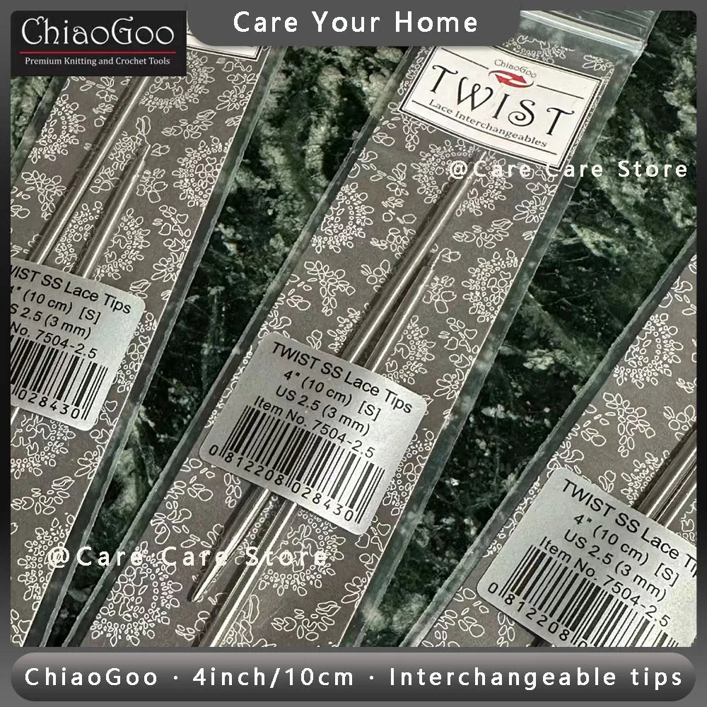 Knitting Needle Tips, ChiaoGoo TWIST Stainless Steel Interchangeable Pair