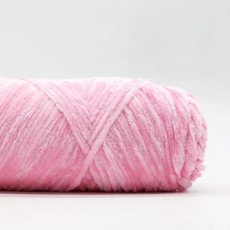 Yarn, Chenille Velvet-Style with Gold Luster for Scarves, Sweaters & Dolls