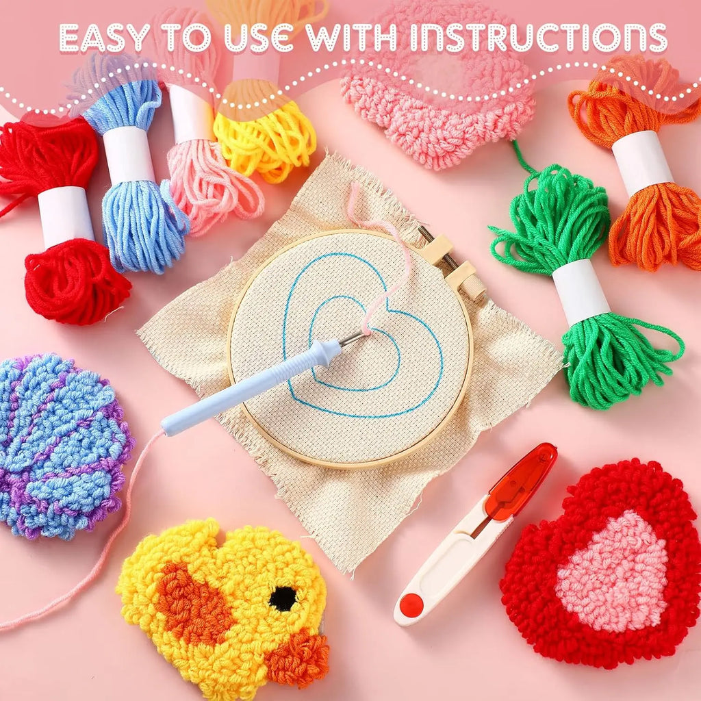 Punch Needle Kit, Flower Coasters for Handmade Mug Mats & Table Decor