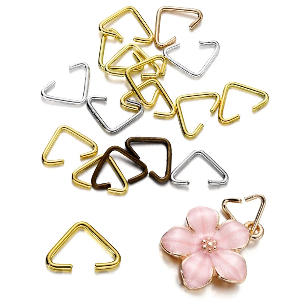 Pendant Clips Iron Triangle Necklace Connectors DIY Jewelry Making