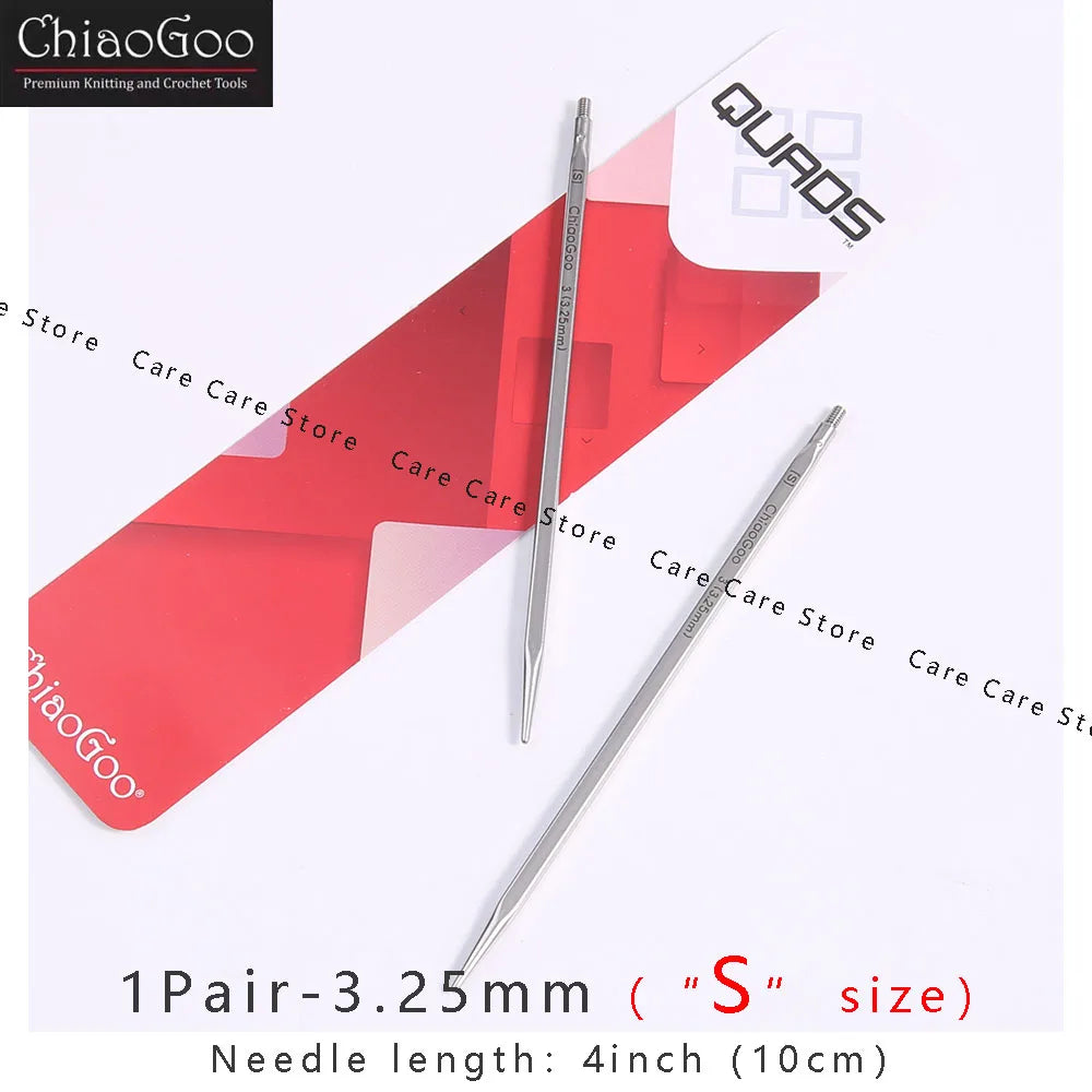 Knitting Needle Tips, ChiaoGoo QUADS Cubic Stainless Steel Interchangeable
