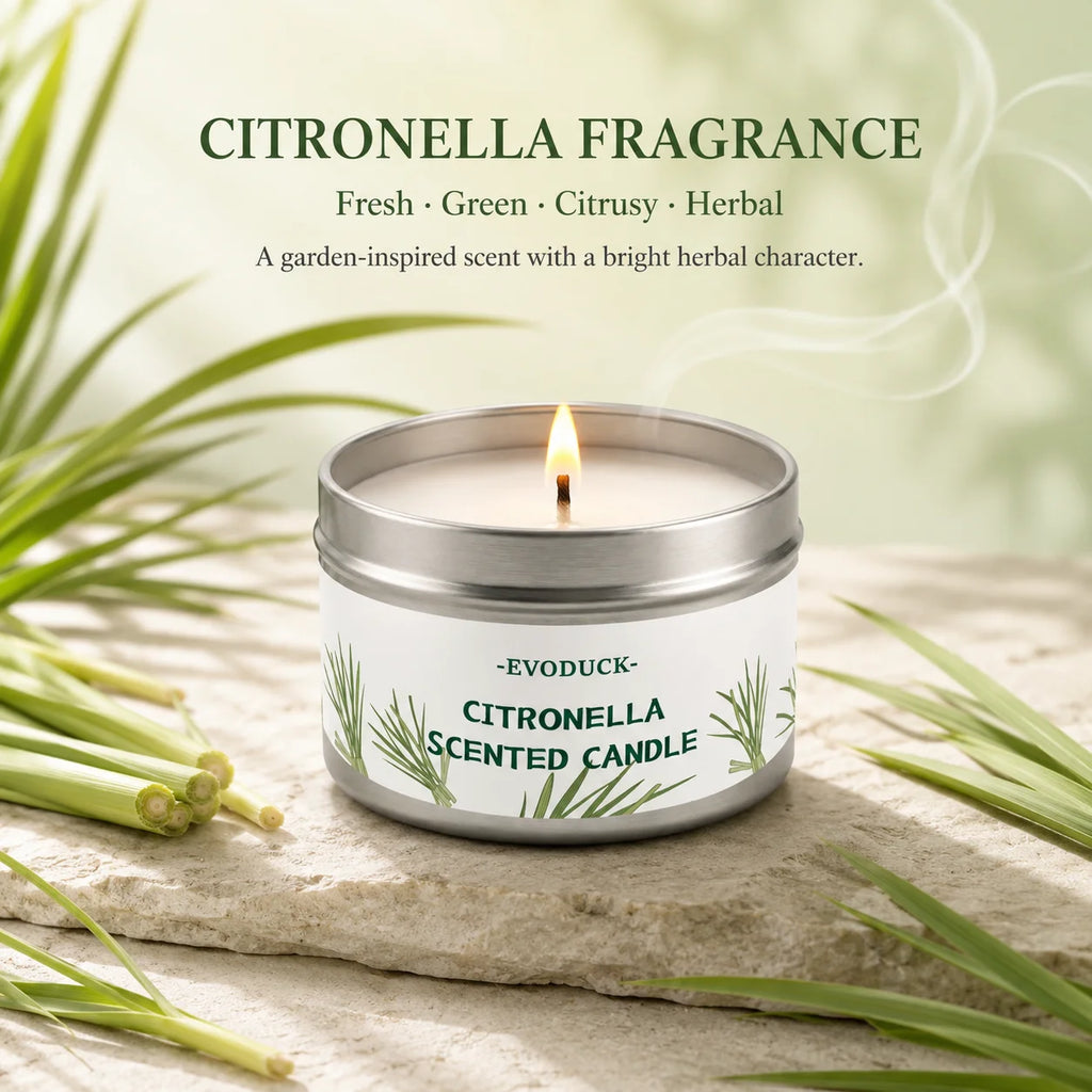 Citronella Candle Outdoor, Lemongrass Scented Candle for Patio Balcony Garden Camping Picnic Summer Party Long Lasting Tin Decor