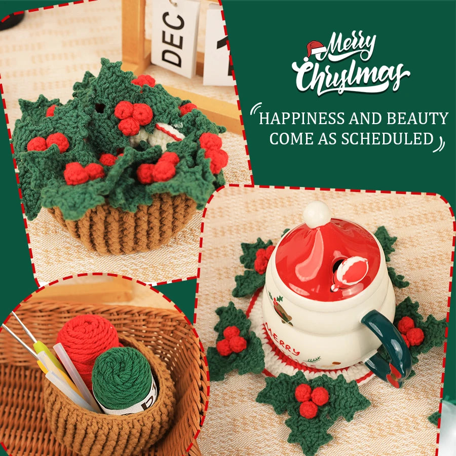Crochet Kit for Handmade Baskets, Coasters & Beginner Home Decor Projects