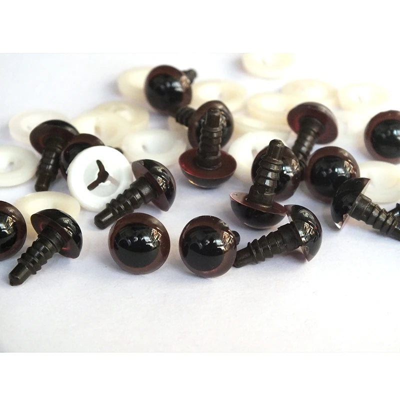 20/50pcs of safety eyes suitable for Doll | Taxidermy with washers 8-20mm brown plastic safety eyes crochet enthusiasts safety eyes