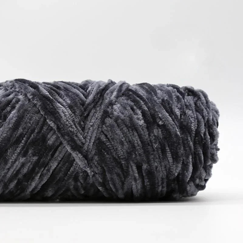 Yarn, Chenille Velvet-Style with Gold Luster for Scarves, Sweaters & Dolls