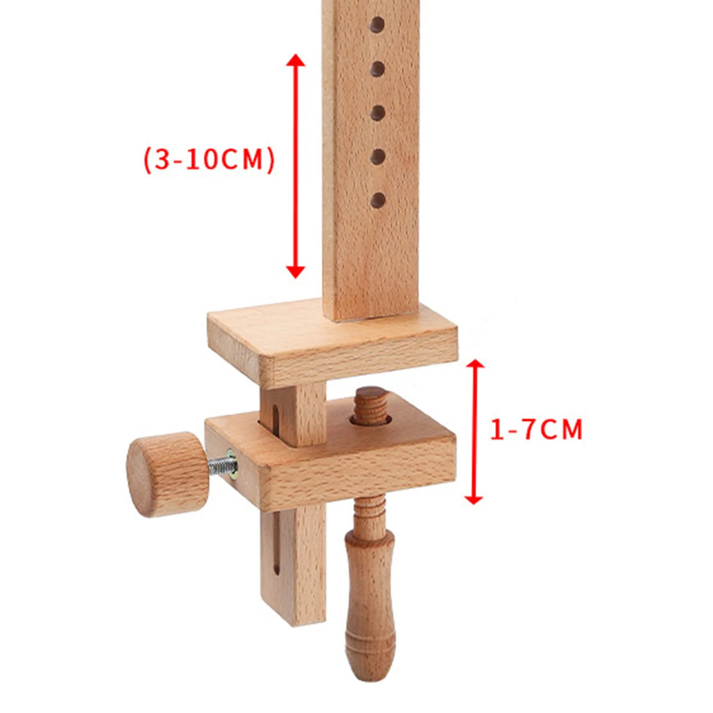 Embroidery Hoop Stand, Rotating Wooden Desktop Rack for Handmade Stitching
