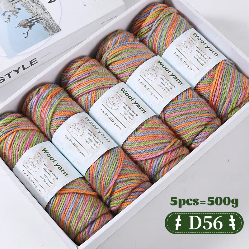 Yarn, Thick Rainbow Gradient for Coats, Scarves, Gloves & Creative Knitwear
