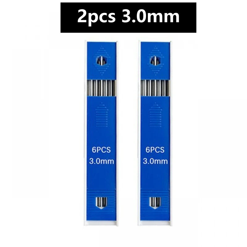 Mechanical Pencil, Full Metal, 0.3–3.0mm + Lead Refills, Built-In Sharpener