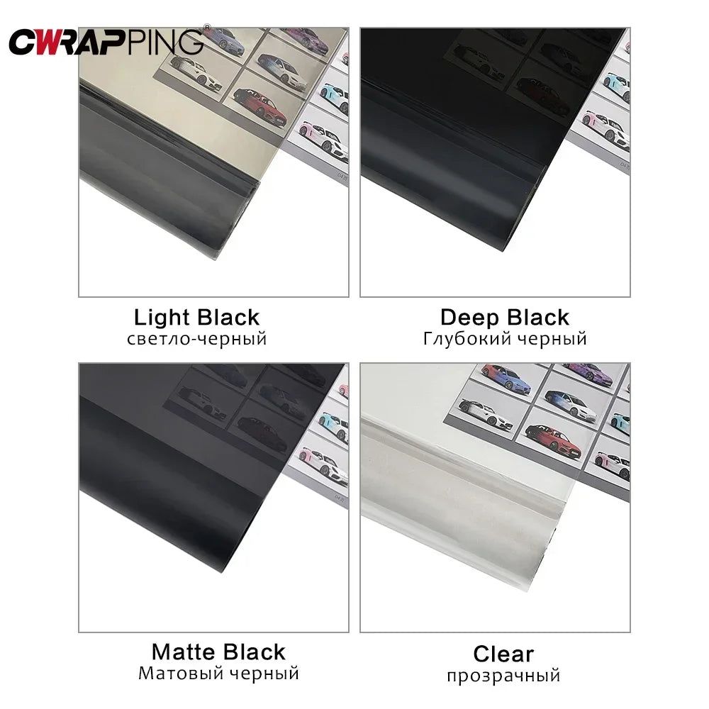 Headlight Tint Film Smoke Black Clear PVC Vinyl Wrap Taillight Fog Light Cover