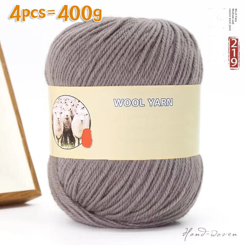 Yarn, Medium-Thick for Hand Knitting Sweaters, Hats, Scarves & Coats