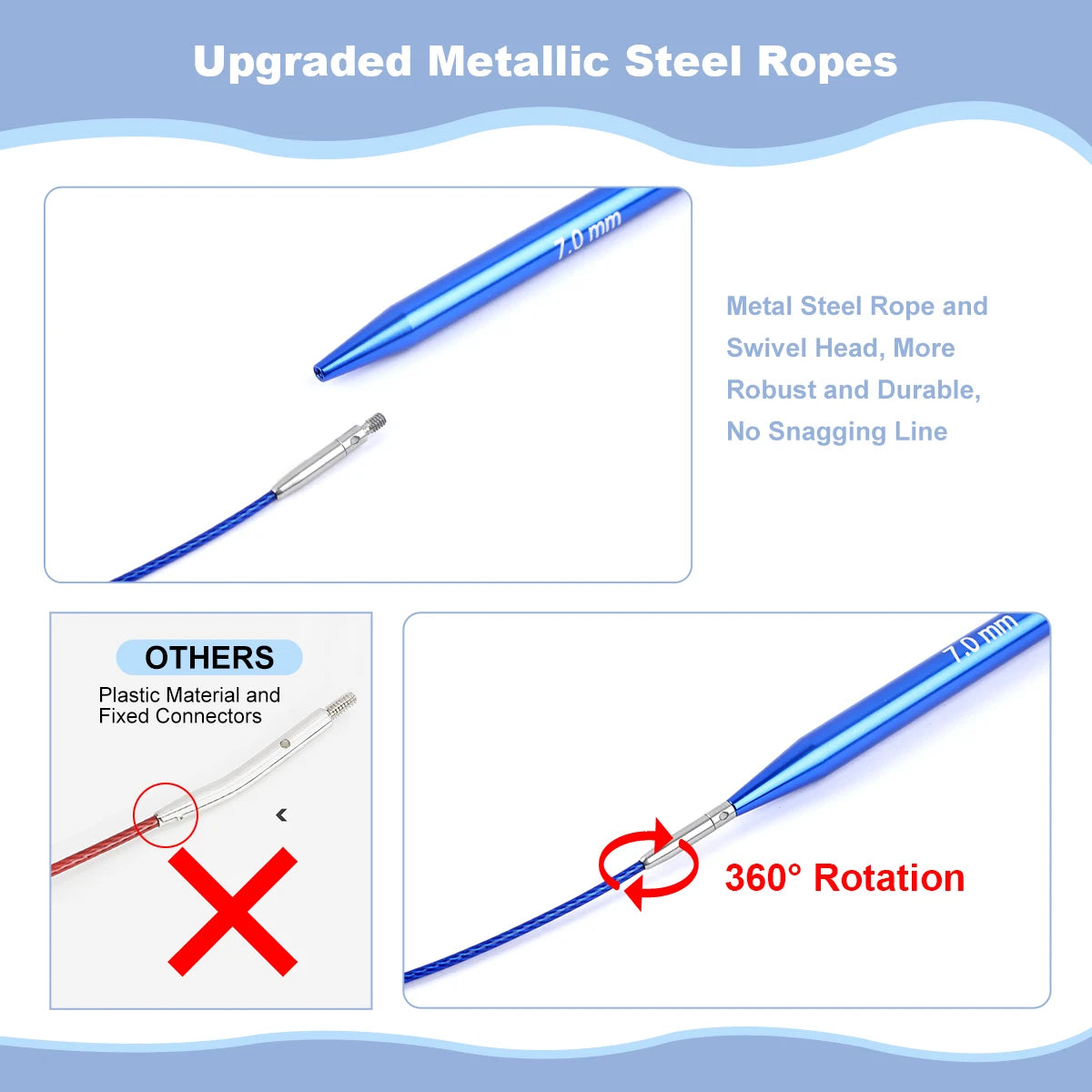 Knitting Needles, Interchangeable Circular Set with Blue Storage Bag
