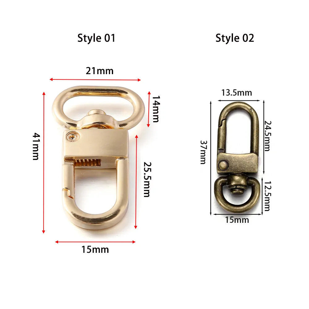 Swivel Lobster Clasps Alloy Keychain Clips Split Rings DIY Jewelry Making