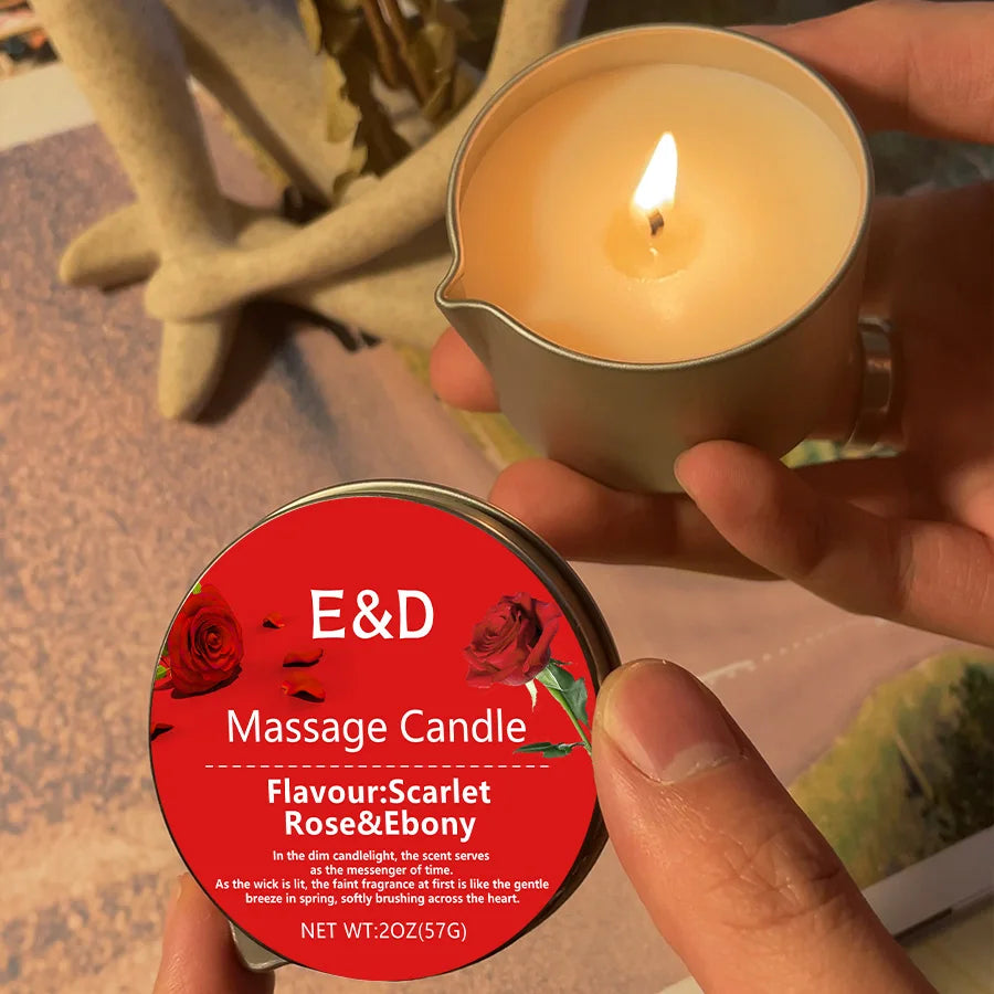 1pc Rose Scented Home Body Oil Aromatherapy Candle, Massage Oil Candle /2oz Massage Oil Candle for Pure Relaxation and Home SPA