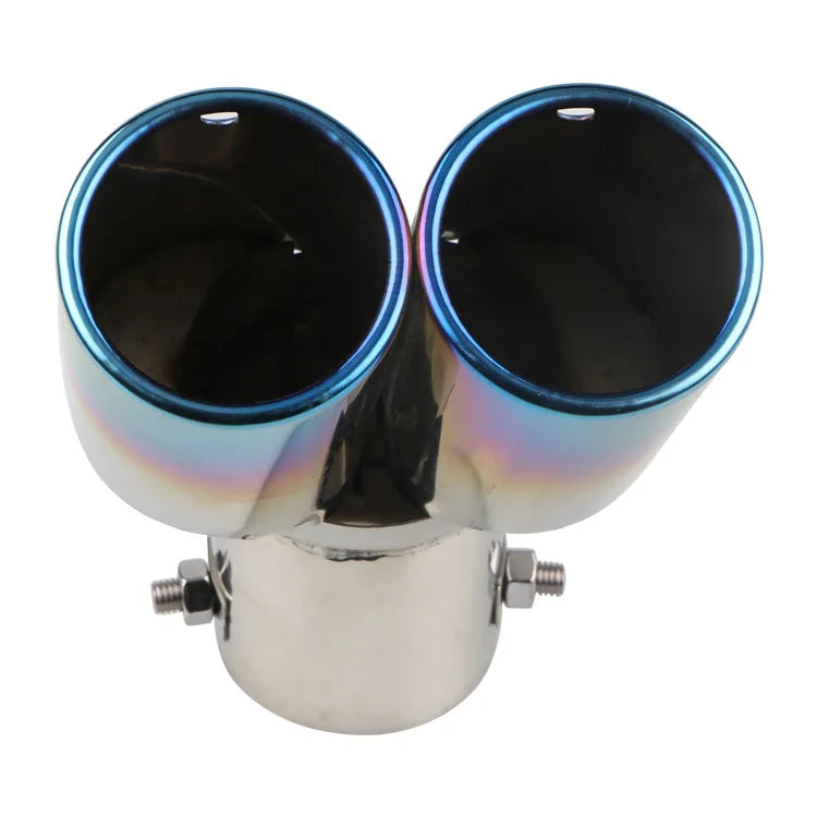 Universal 1-to-2 Stainless Steel Exhaust Tail Pipe Tip | Dual Outlet