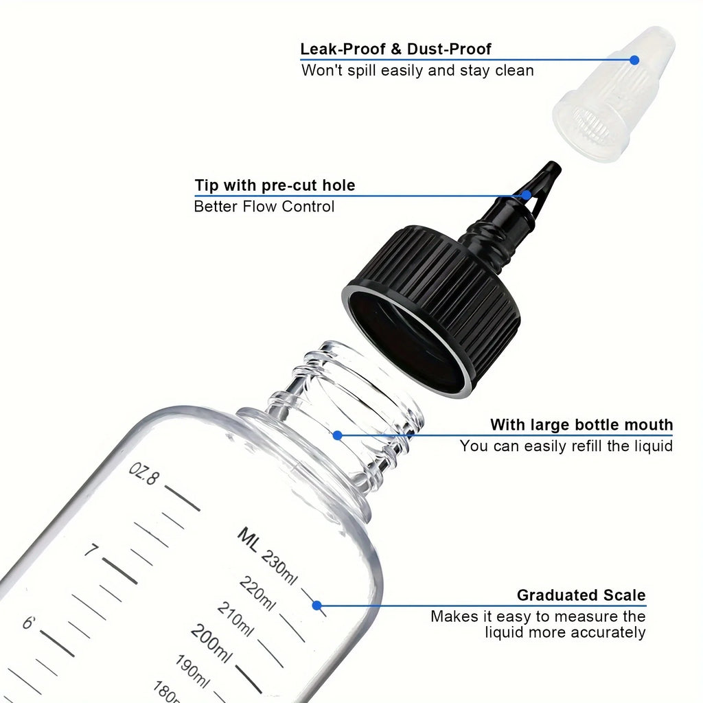 Squeeze Bottles Empty Graduated Applicators for Salon and Crafts 2 Pack