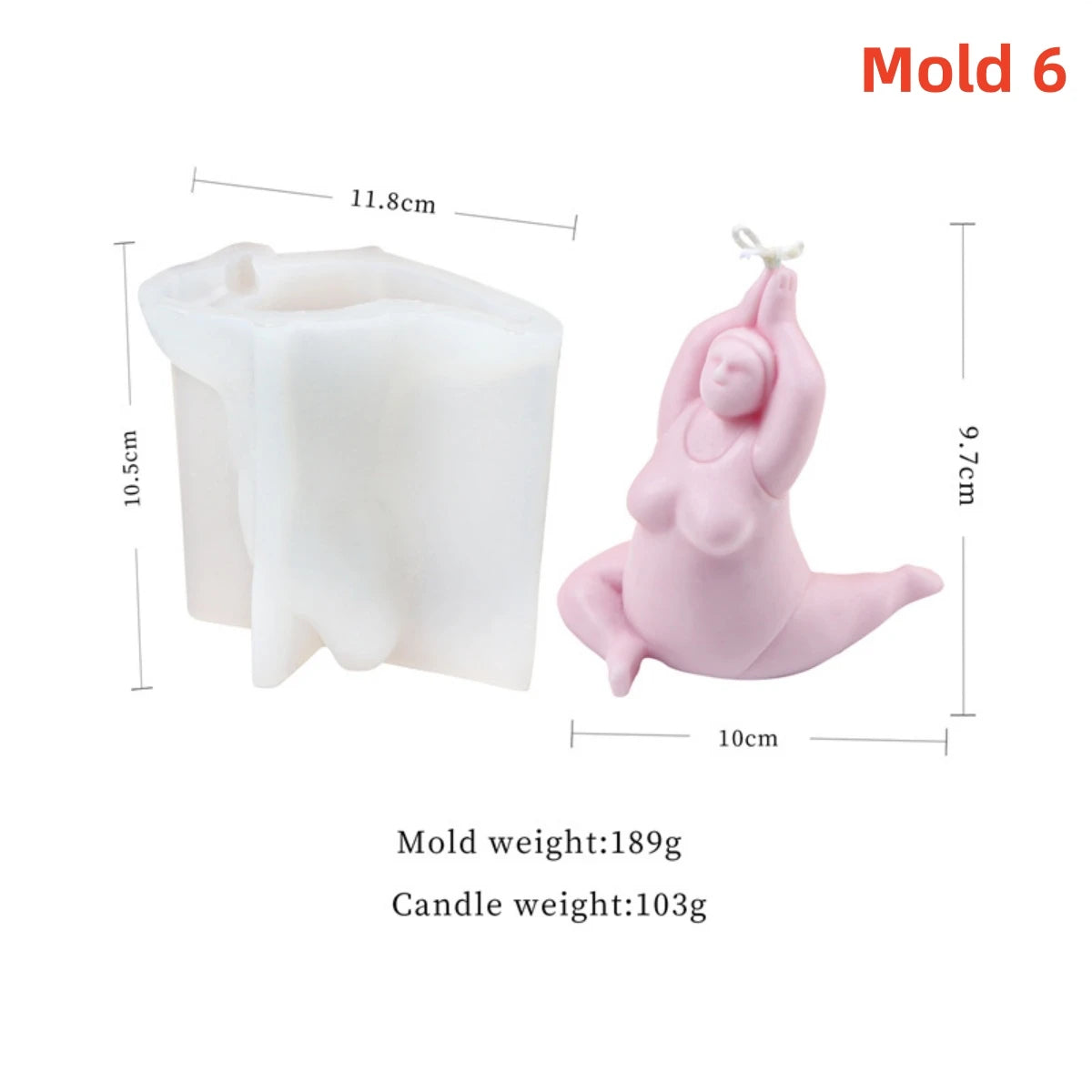Yoga Pose Candle Mold - Silicone 3D Body, 20 Styles